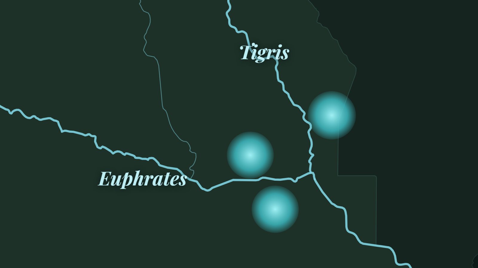 Map of southern Iraq's three main marshes where the Tigris and Euphrates meet